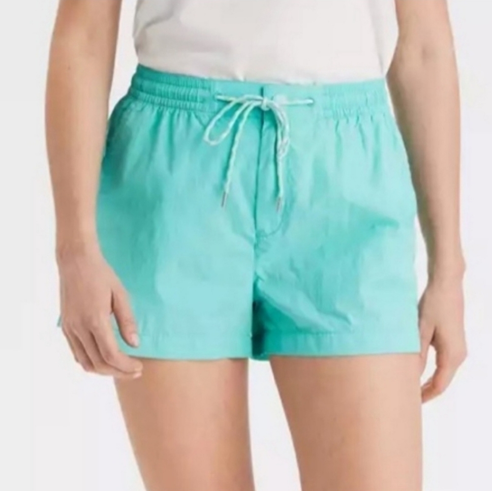 American Eagle High Waisted Nylon Sport Shorts Green ** Medium ** NEW!!!